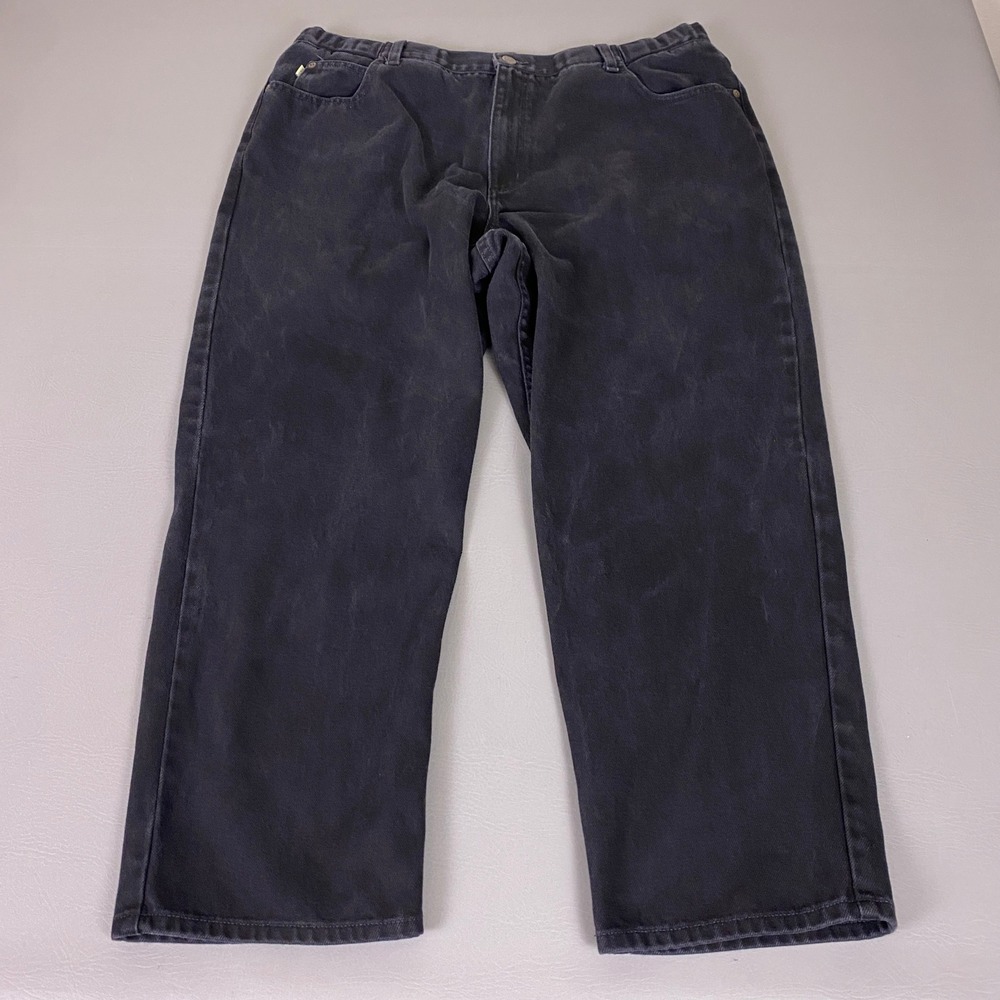 LL Bean Jeans Men's Size 40x28 Comfort Waist Relaxed Fit Black Cotton Denim